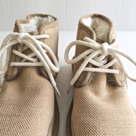 UGG Neumel boots size 5 natural hemp woven lace up plush lined - Picture 4 of 14